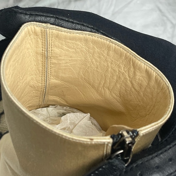 Pre-owned JIMMY CHOO Beige Satin Black Lace Detail Casual Boots - Picture 9 of 16